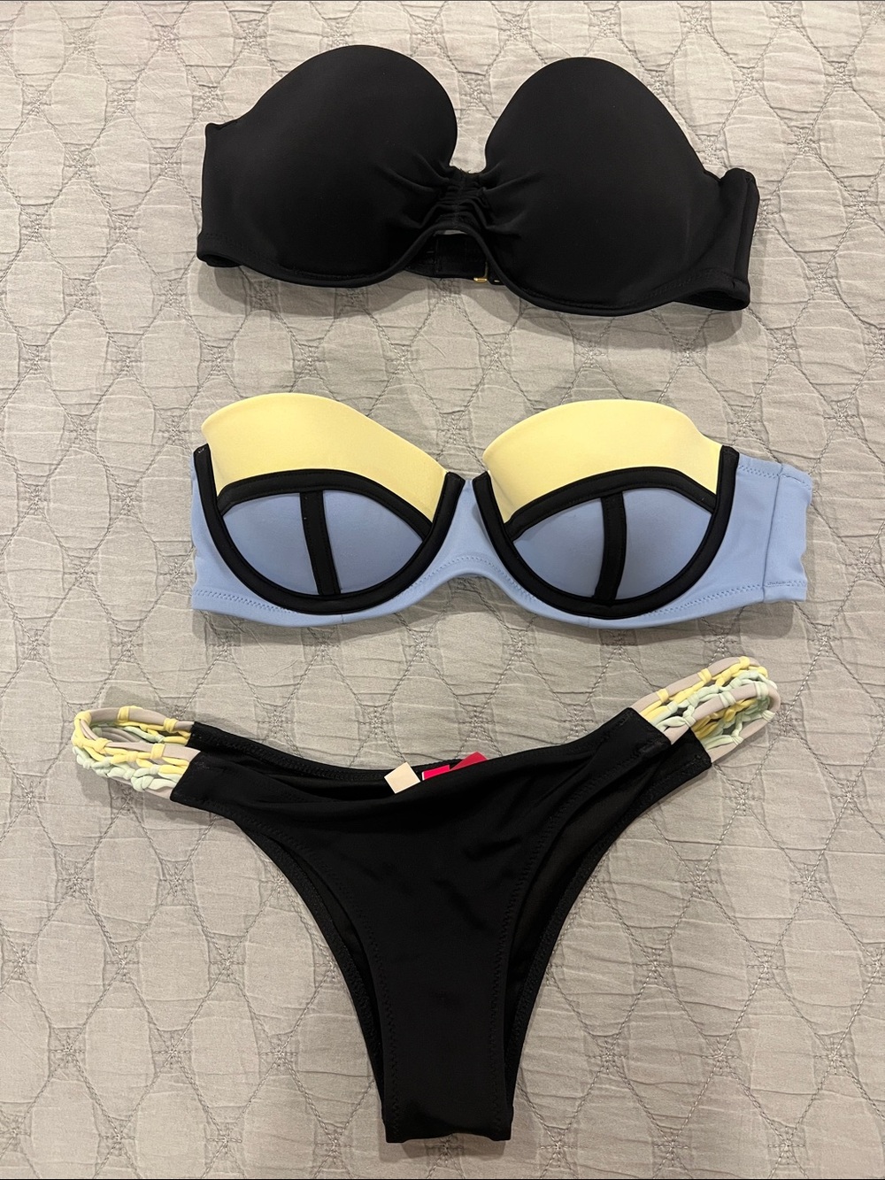 Pink by Victoria Secrets matching2 strapless bikini top Size Small bikini bottom